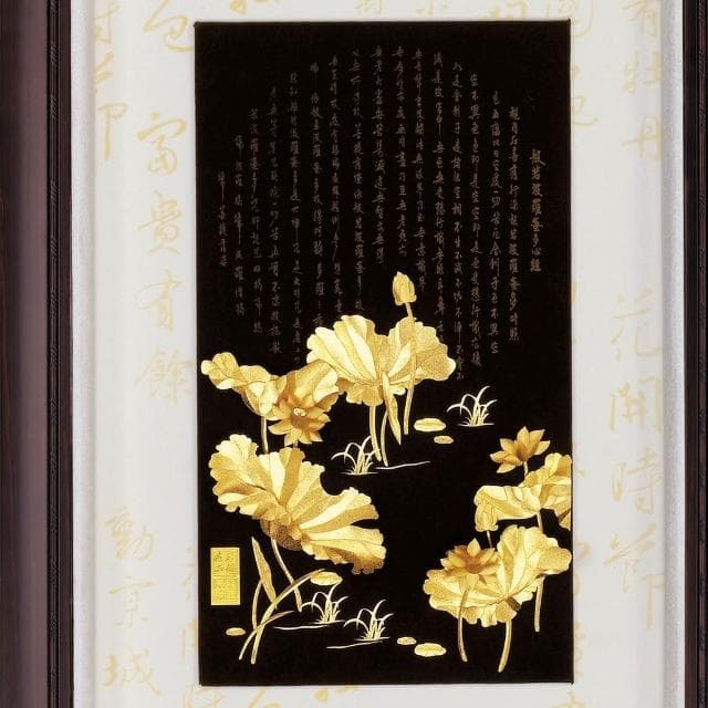 【鹿港窯】金箔畫蓮花心經推薦|退休佛教禮物首選