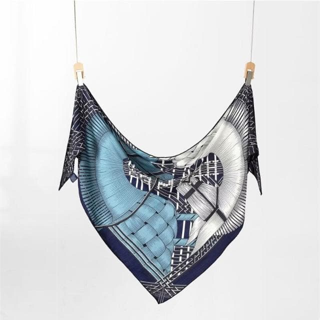 好夢想精品館  高檔真絲羊毛大三角巾印花大氣春秋氣質保暖辦公室圍巾女披肩