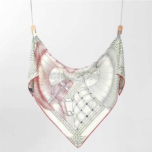 好夢想精品館  高檔真絲羊毛大三角巾印花大氣春秋氣質保暖辦公室圍巾女披肩