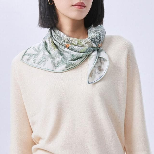 好夢想精品館  英喬圍巾桑蠶絲真絲絲巾羊毛大方巾女秋冬雙面