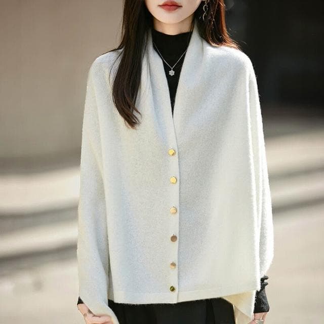 好夢想精品館  秋冬100%羊毛大披肩圍巾針織開衫外套女氣質不規則鬥篷