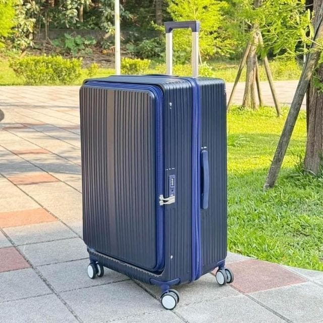 【WALLABY】快掀前開式28吋胖胖箱 可加大 防爆拉鍊 滑順靜音輪 旅行箱/行李箱(1:9開)