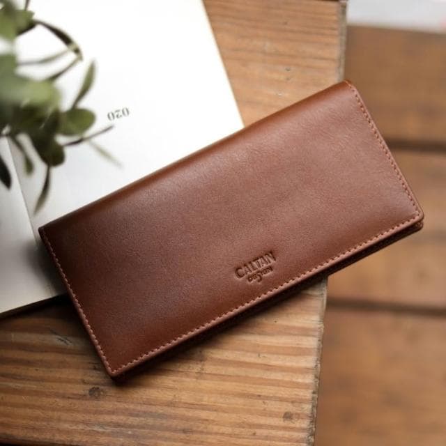 【CALTAN】CALTAN DESIGN | 簡約俐落兩折真皮長夾 074128 四色(真皮 長夾 皮夾 錢包 招財 母錢包)