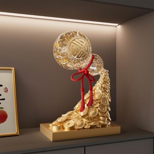 葫蘆擺件 開業生意興隆擺件 辦公室客廳喬遷新居禮物 招財工藝品 開幕送禮 辦公室擺件 家居家飾 創意