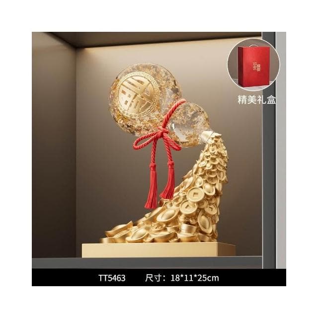 葫蘆擺件 開業生意興隆擺件 辦公室客廳喬遷新居禮物 招財工藝品 開幕送禮 辦公室擺件 家居家飾 創意