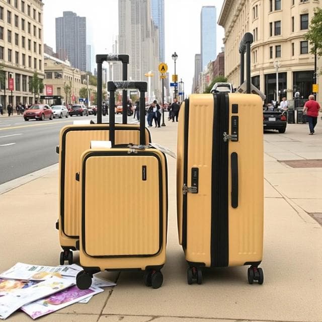 麥拉倫前開PC旅行箱 電子紋防刮 防盜拉鍊 杯架 剎車輪 旅行箱 9比1大容量 行李箱 登機箱