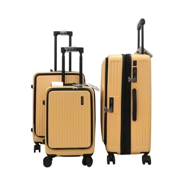 麥拉倫前開PC旅行箱 電子紋防刮 防盜拉鍊 杯架 剎車輪 旅行箱 9比1大容量 行李箱 登機箱