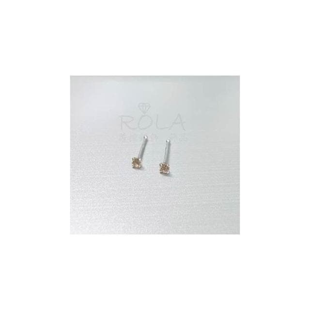 ROLA蘿拉銀飾飾品 {獨家訂製款}(18色/一對價 )2MM水鑽圓珠999足銀純銀養耳棒養耳針固定圓珠免耳堵免後扣 方