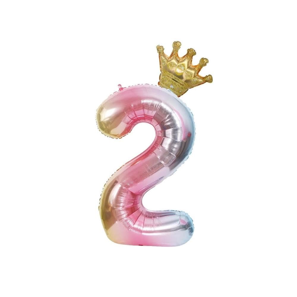 漸層皇冠數字氣球 生日佈置40吋數字 生日禮物 PARTY 慶生 舞會佈置 求婚 結婚 週歲 慶祝