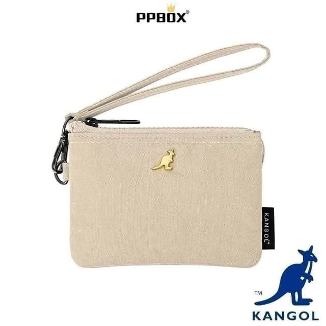 【KANGOL】英國 袋鼠 零錢包  61251785(錢包 三層 皮夾 短夾 尼龍 防潑水 防水 多夾層 手拿包)