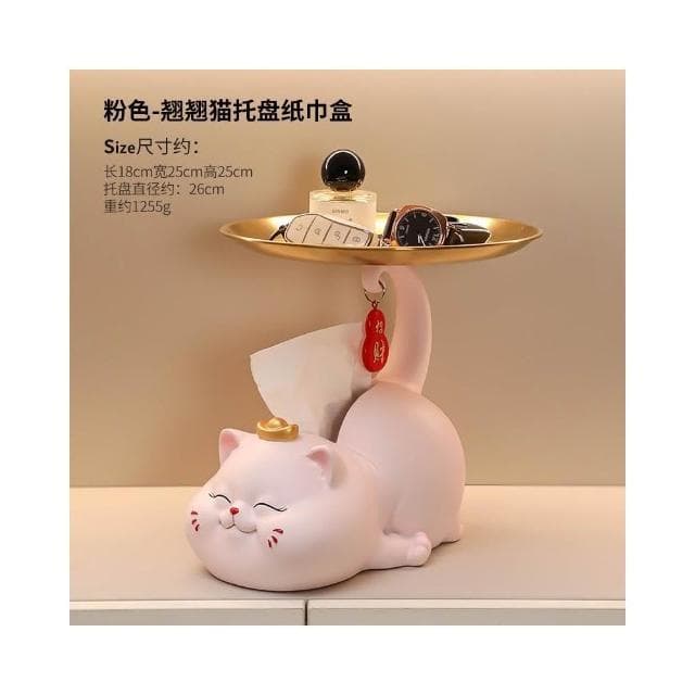 招財貓 玄關鑰匙收納擺件 入戶鞋櫃 客廳桌面置物架 家居裝飾喬遷禮品 桌面擺件 客廳擺件 創意臺面裝