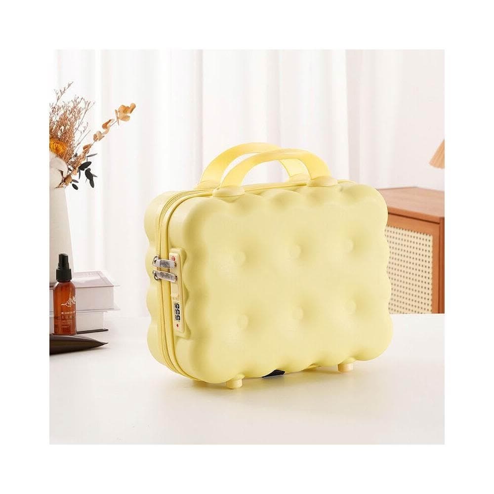 立式14寸手提箱餅幹化妝箱美甲箱卡通行李箱收納箱極簡手提化妝包收納洗漱包桌面收納包健身游泳旅行盥洗包美妝包大容量置物包