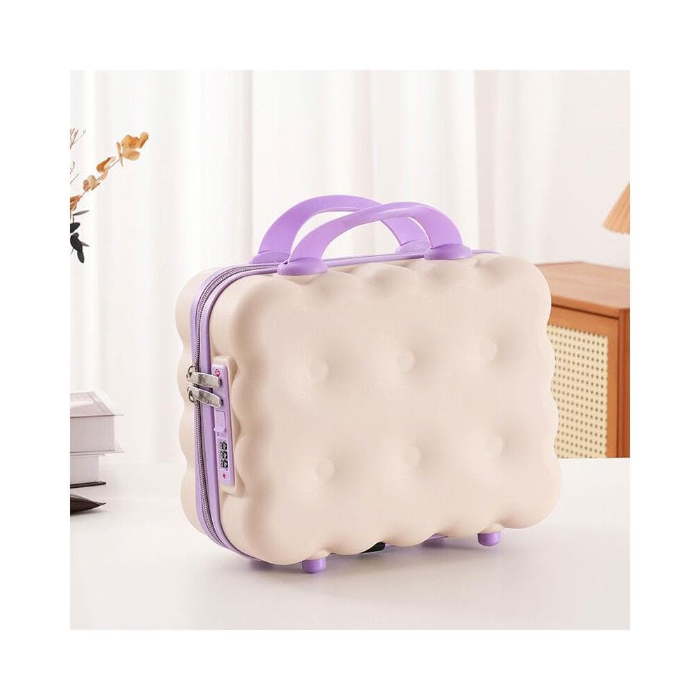 立式14寸手提箱餅幹化妝箱美甲箱卡通行李箱收納箱極簡手提化妝包收納洗漱包桌面收納包健身游泳旅行盥洗包美妝包大容量置物包