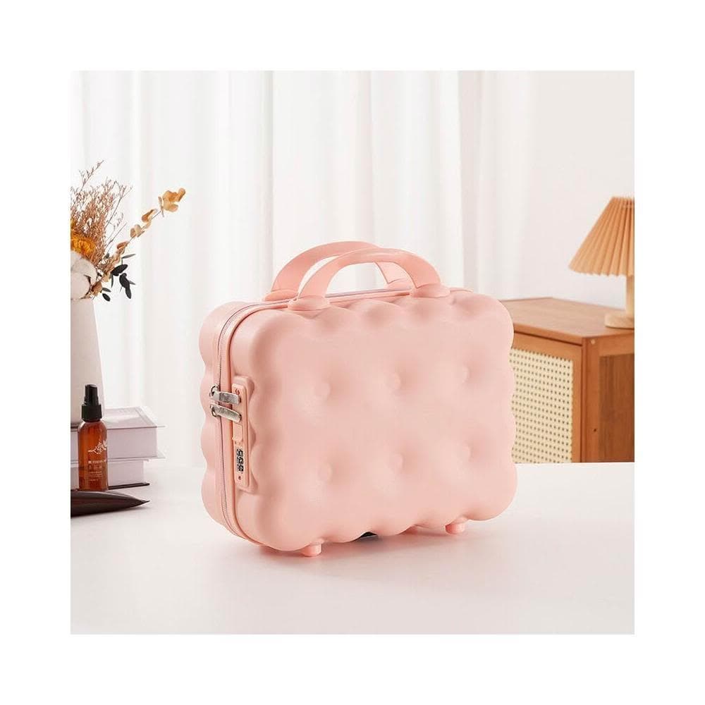 立式14寸手提箱餅幹化妝箱美甲箱卡通行李箱收納箱極簡手提化妝包收納洗漱包桌面收納包健身游泳旅行盥洗包美妝包大容量置物包