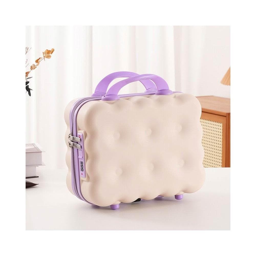 立式14寸手提箱餅幹化妝箱美甲箱卡通行李箱收納箱極簡手提化妝包收納洗漱包桌面收納包健身游泳旅行盥洗包美妝包大容量置物包