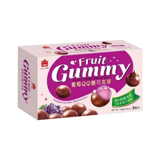 【義美】義美巧克球系列葡萄QQ糖超大葡萄乾草莓QQ糖白葡萄QQ糖135G盒愛買