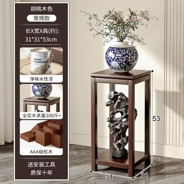 花架 實木花盆架 盆栽架 花架子客廳落地式博古盆景植物擺放架陽台置物架新中式實木花盆架