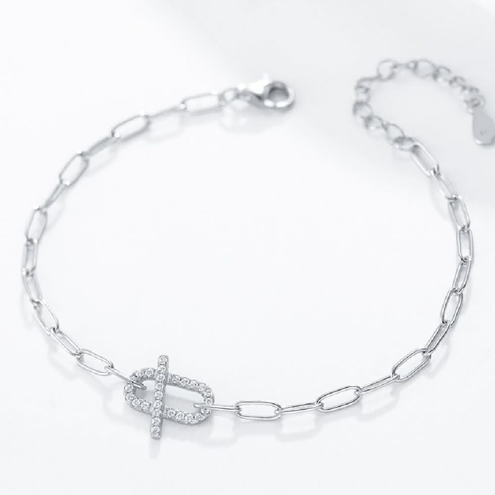 【Porabella】925純銀鋯石滿鑽小豬鼻子手鍊手環 甜美可愛 告白禮物 情人節禮物 送女友 銀飾 Bracelet