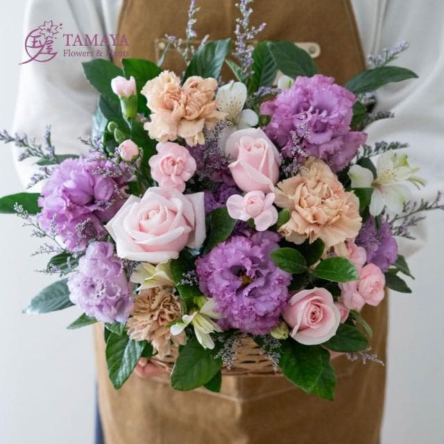玉屋TAMAYA 花嵐 | 紫露華桌花 (鮮花 情人節 開幕升遷 發表會 生日祝賀 告白 紀念日 畢業祝福 母親節)