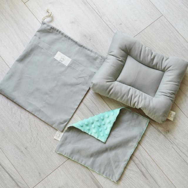 【kobemoms】台灣製 枕頭安撫組 彌月禮 新生兒禮物(安撫巾 收納袋 嬰兒枕)