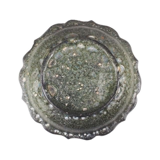 《博古珍藏》宋 官窯綠釉花口洗 早期收藏 老件瓷器