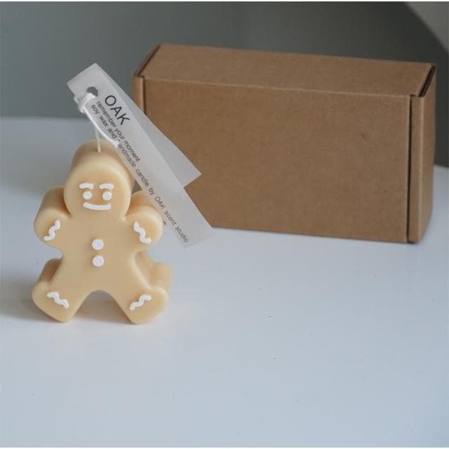 【Warm House Decor 暖和家居】韓系ins風薑餅人蠟燭(聖誕結佈置 聖誕交換禮物 節慶小裝飾 聖誕交換禮物 可愛小蠟燭 聖誕蠟)