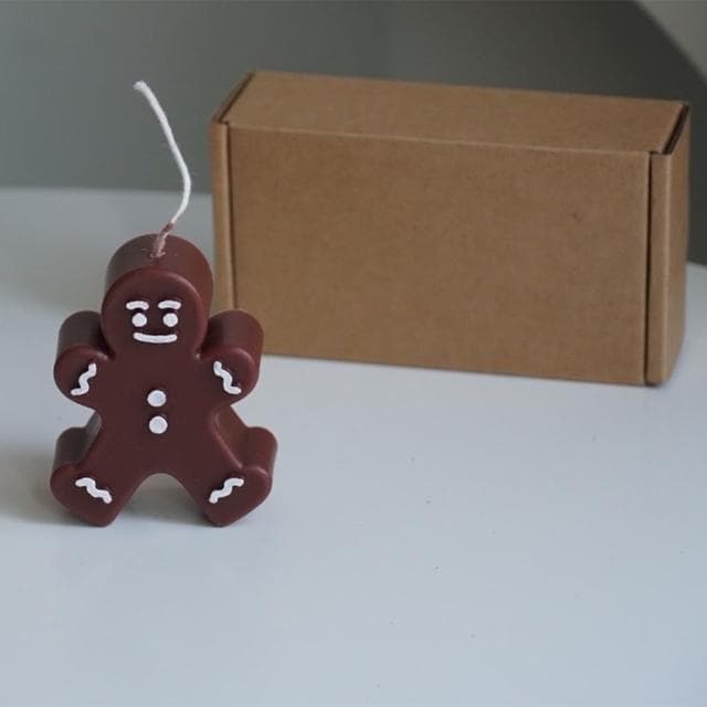 【Warm House Decor 暖和家居】韓系ins風薑餅人蠟燭(聖誕結佈置 聖誕交換禮物 節慶小裝飾 聖誕交換禮物 可愛小蠟燭 聖誕蠟)
