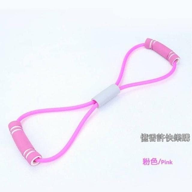 憶香許快樂購 加厚 TPE乳膠 瑜伽 8字拉力器 女生 拉背擴胸器 八字拉力器帶繩 家用健身彈力帶 開肩美背拉伸瘦背繩