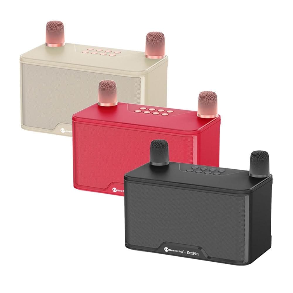 【KooPin】雙人無線麥克風行動KTV音響組 無線麥克風 便攜式音響 卡拉OK音響 藍牙音響 行動音響 KTV