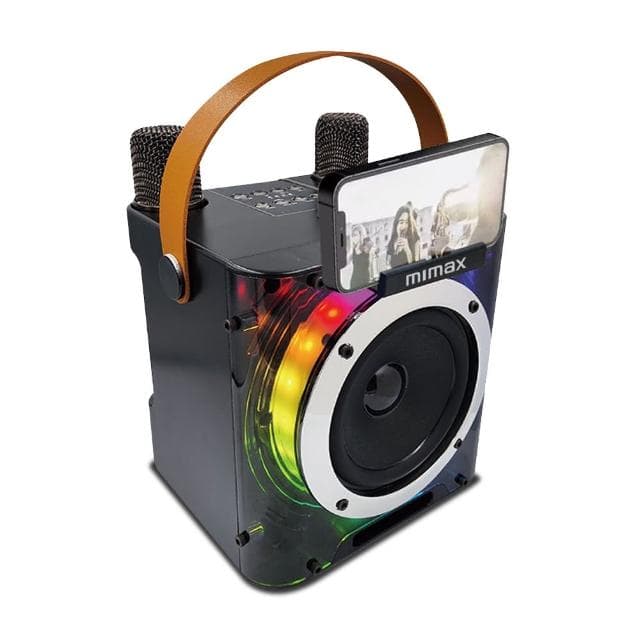 【mimax 米覓】mimax米覓 無線行動K歌音箱(藍牙音響 3D立體環繞音效 附可充電式專用無線麥克風2隻)