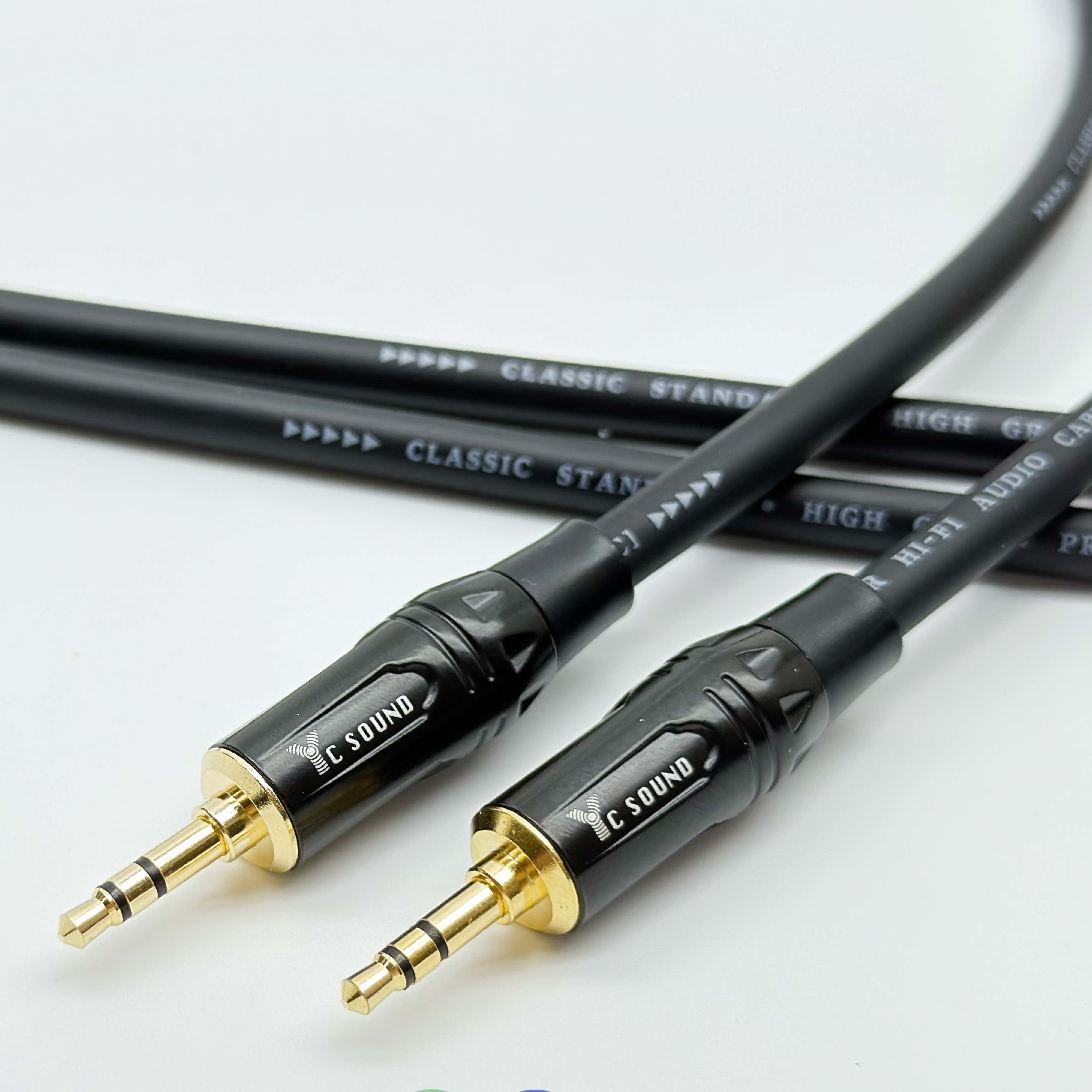 【YC Sound】3米 直頭+直頭款 特殊電鍍工藝金屬外殼接頭 發燒線 手機播放線 專業用手工線 3.5轉3.5 公對公 手機播放線 3.5mm音源線 3.5雙彎頭 音訊線 公對公 AUX音源線 耳機頭 藍牙喇叭 音源線 AUX播放線 汽車音響AUX輸入