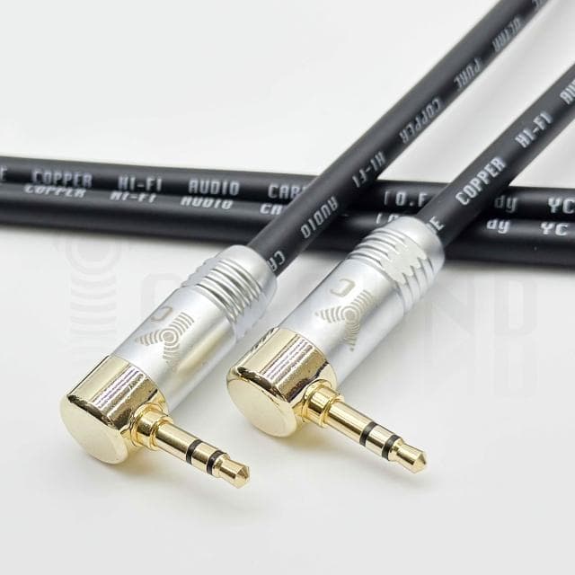 【YC Sound】頂配 鍍鉻全銅插頭 發燒線 3.5mm音源線 3.5mm公對公 耳機對錄線 L頭 彎頭 車用AUX IN 藍牙 電腦喇叭 PA音響線材 音頻連接線 RODE錄音線 AUX車用線 喇叭音源線