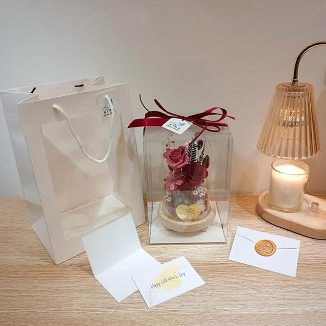 KIRA與花花藝 莫奈的紫 · 永生花LED玻璃罩夜燈/生日禮物/情人節禮物/送禮/永生花/開幕/母親節幕 喬遷)