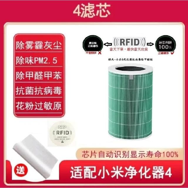 Xiaomi 小米 米家 空氣淨化器 4代 四代 抗菌抗病毒除甲醛專用濾芯濾網 活性碳濾心 PM2.5 除臭