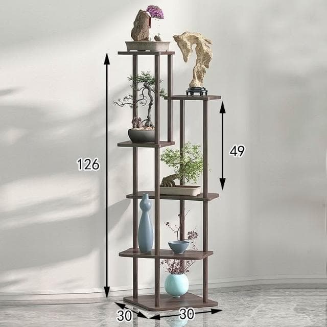 免運 中式木花架子室內外客廳陽臺多肉植物多層盆栽花臺現代簡約置物架 聚寶盆架 盆栽架 展示邊桌 花瓶架 古董架