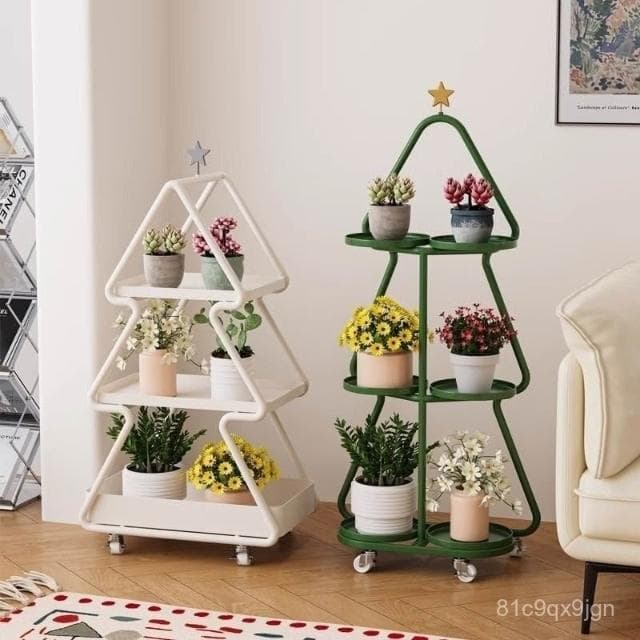 🎉特價下殺 花架 陽臺花架 落地架 鐵藝花架置物架陽臺移動花盆新款客廳花架子落地式多肉託架 植物花架 盆栽架