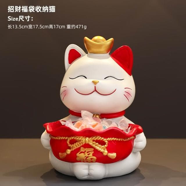 招財貓玄關鑰匙收納擺件入戶鞋櫃客廳桌面置物架家居裝飾喬遷禮品
