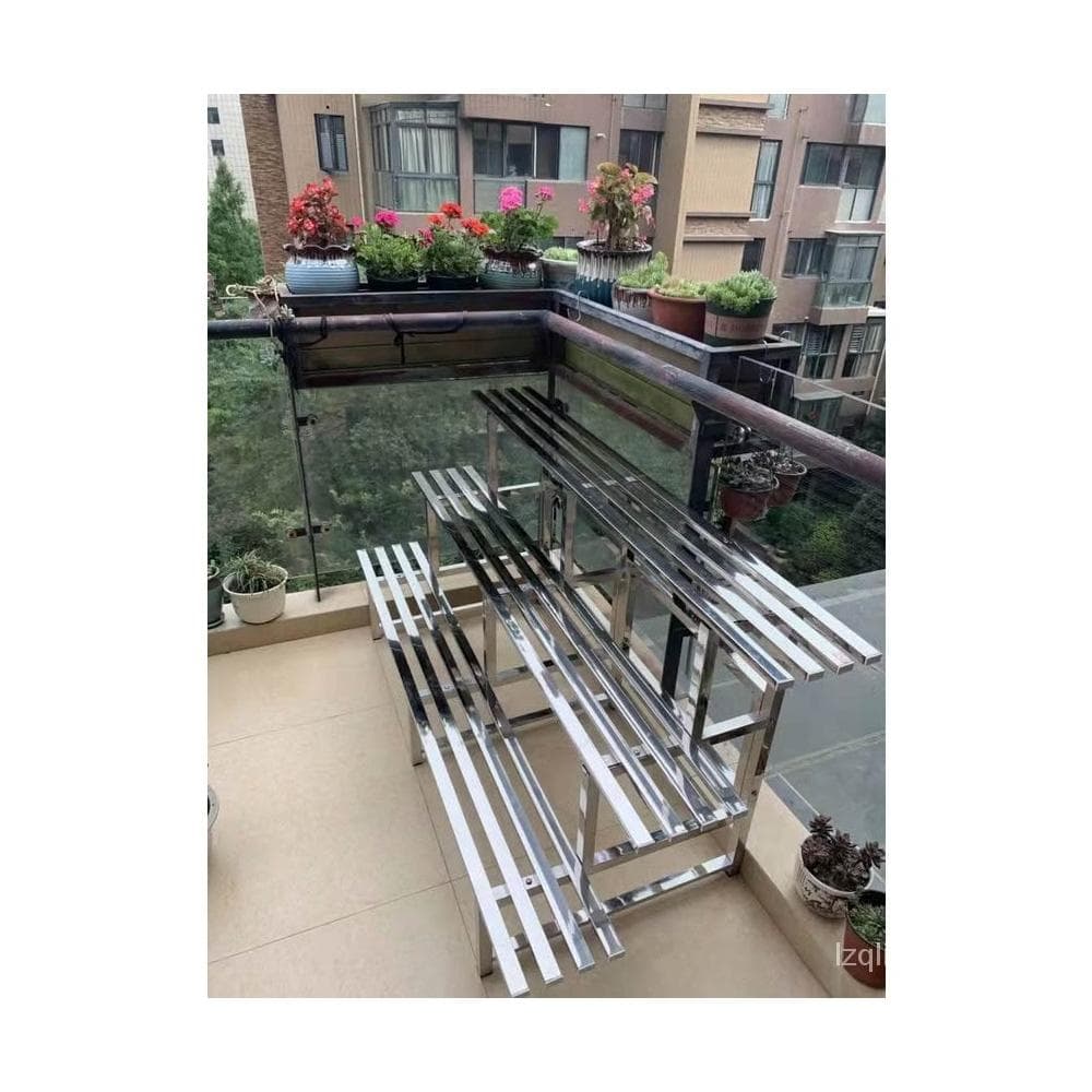 免運 陽臺落地式花盆架 花架 盆栽架 植物架 戶外花架防鏽防腐 不鏽鋼花架 不鏽鋼花架 多層置物架 園藝花架 階梯式花架