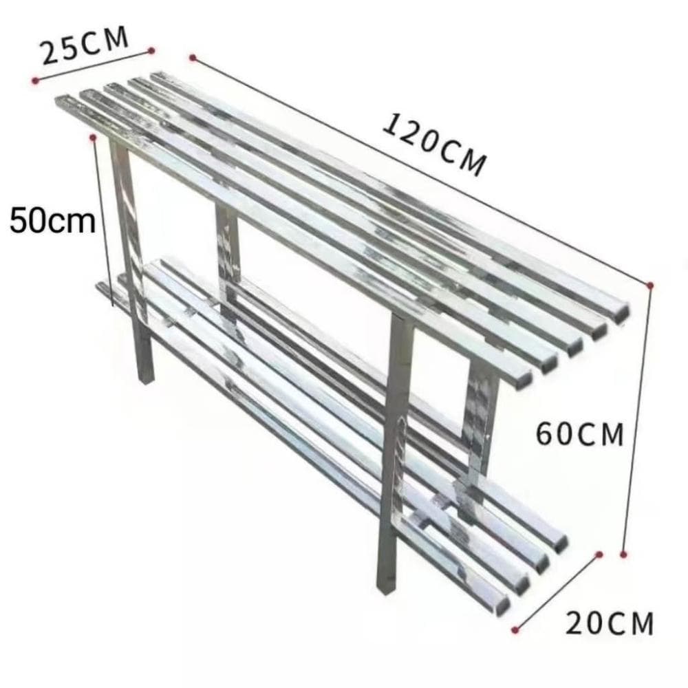 不鏽鋼花架 盆栽架 花盆架 多肉架 陽臺客廳落地式鐵藝多肉置物架不銹鋼雙層花盆架子植物二層直立式