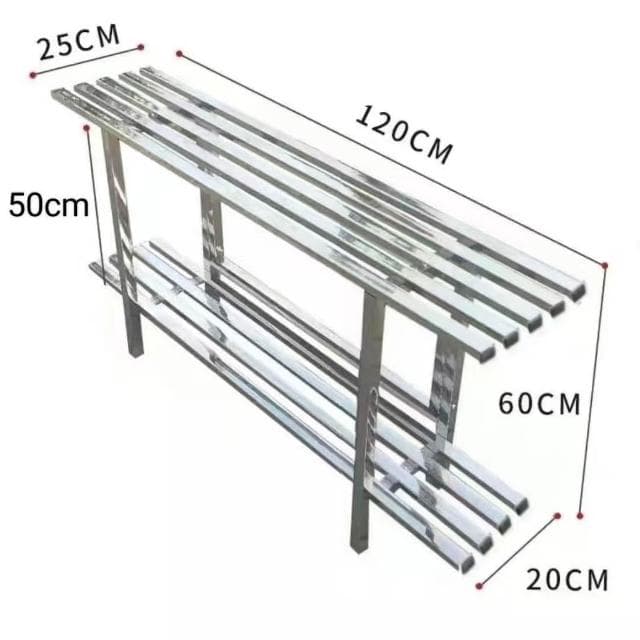 不鏽鋼花架 盆栽架 花盆架 多肉架 陽臺客廳落地式鐵藝多肉置物架不銹鋼雙層花盆架子植物二層直立式