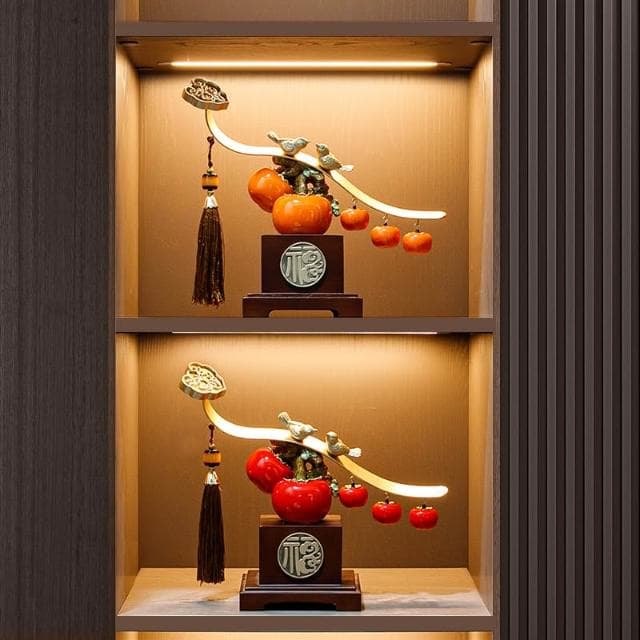 柿柿如意擺件裝飾品送人喬遷新居搬家之喜入宅全套禮品禮物2024