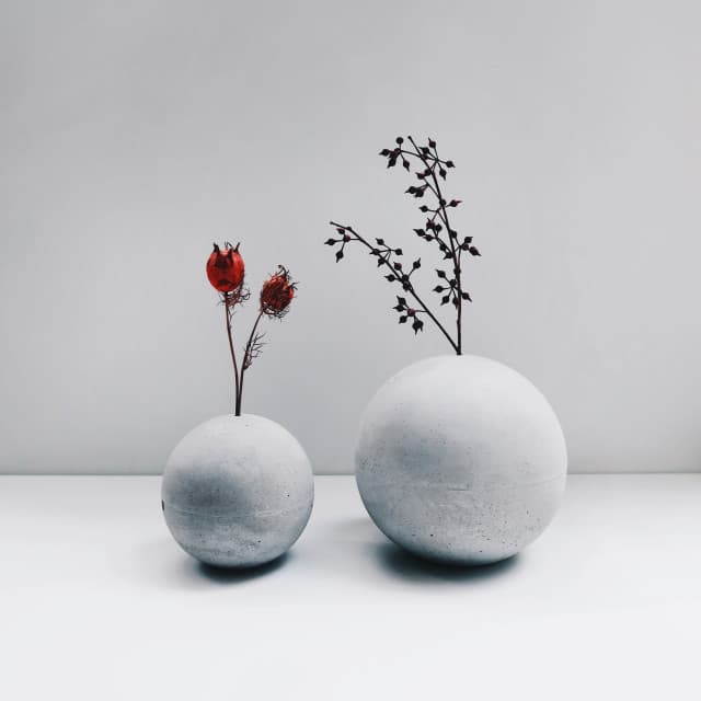 灰調 PLANET 小星球|球型水泥花器・線香座・擴香石・書檔