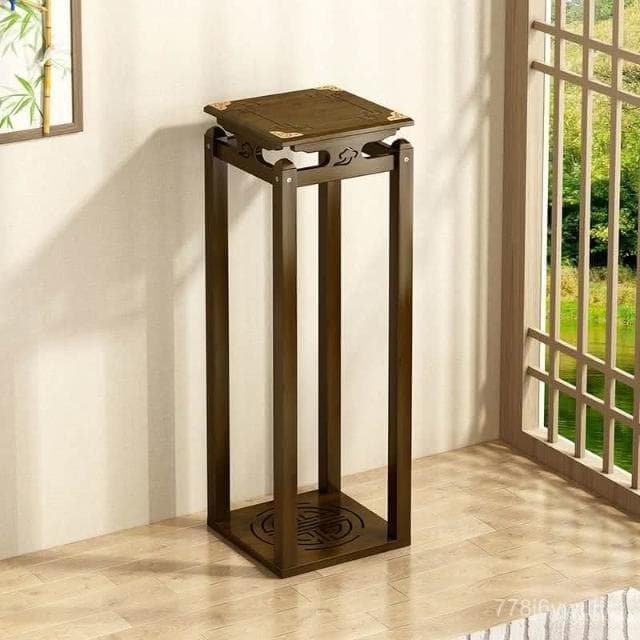 新品特惠 花架陽臺簡約裝飾花盆架室內落地實木花臺吊蘭架新中式家用植物架 聚寶盆架 盆栽架 展示邊桌 多肉花架