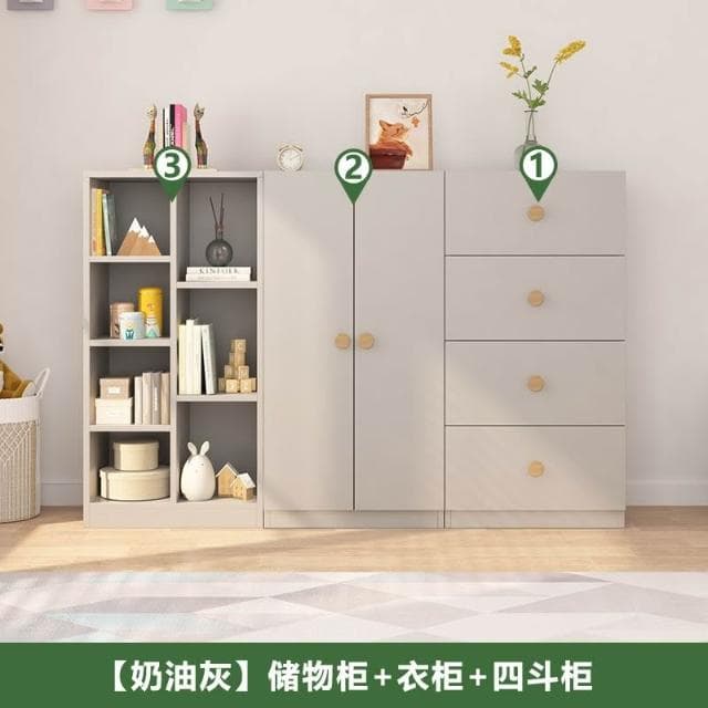 兒童衣櫃傢用開放式落地收納櫃子鬥櫃兒童房嬰兒儲物衣櫥