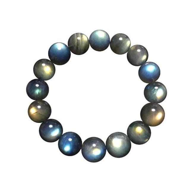 免運天然冰灰月光手鍊拉長石手鍊手串強光全藍光彩光月光石水晶飾品