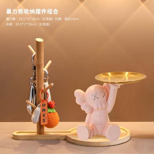 桃甜也居家生活 招財貓鑰匙收納玄關裝飾品擺設家居入戶門口鞋櫃客廳喬遷新居禮品