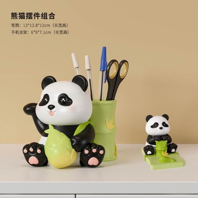 桃甜也居家生活 熊貓鑰匙收納玄關擺飾家居裝飾品入戶進門口客廳鞋櫃喬遷新居禮品