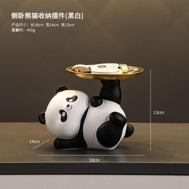 桃甜也居家生活 熊貓鑰匙收納玄關擺飾家居裝飾品入戶進門口客廳鞋櫃喬遷新居禮品