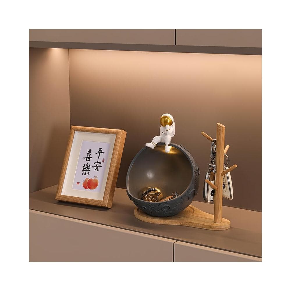 桃甜也居家生活 太空人鑰匙收納玄關擺件入戶進門鞋櫃客廳家居裝飾品喬遷新居禮物