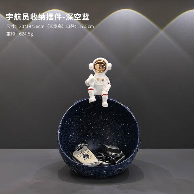 桃甜也居家生活 太空人鑰匙收納玄關擺件入戶進門鞋櫃客廳家居裝飾品喬遷新居禮物